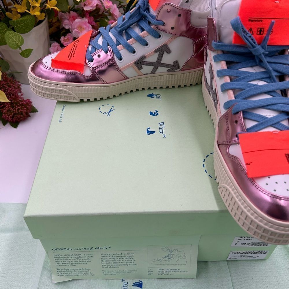 Women’s off white special edition high top sneakers size 40 made in Italy - Picture 6 of 11